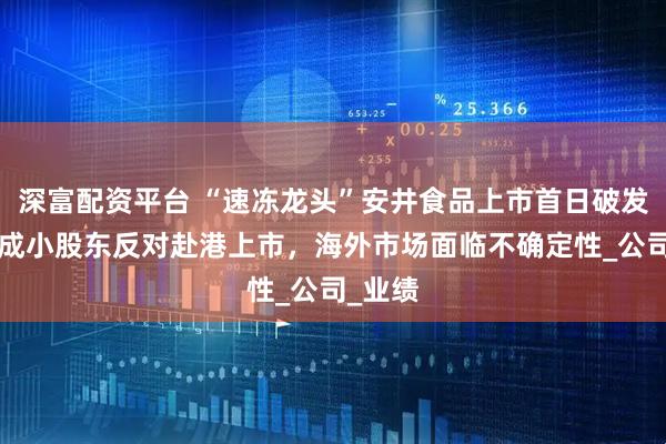 深富配资平台 “速冻龙头”安井食品上市首日破发！超6成小股东反对赴港上市，海外市场面临不确定性_公司_业绩